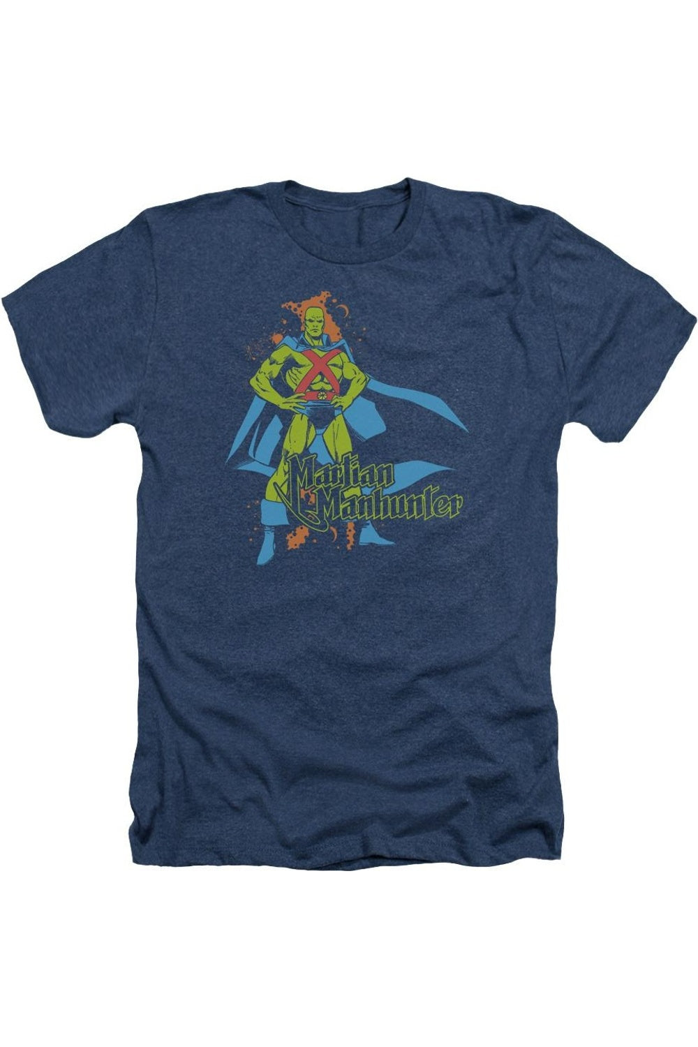 

DC Comics Martian Manhunter Adult Heather Tee / Футболка Gildan, темно-синий