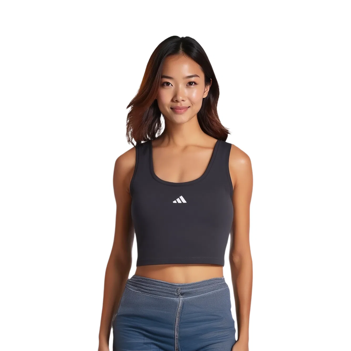 Топ-майка Adidas Free Shipping Small Logo черный/белый — фото 3