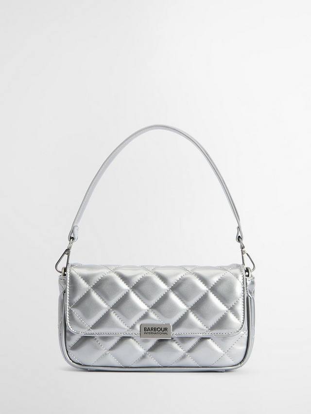 

Международная стеганая мини-сумка Soho через плечо Barbour, High Shine Silver