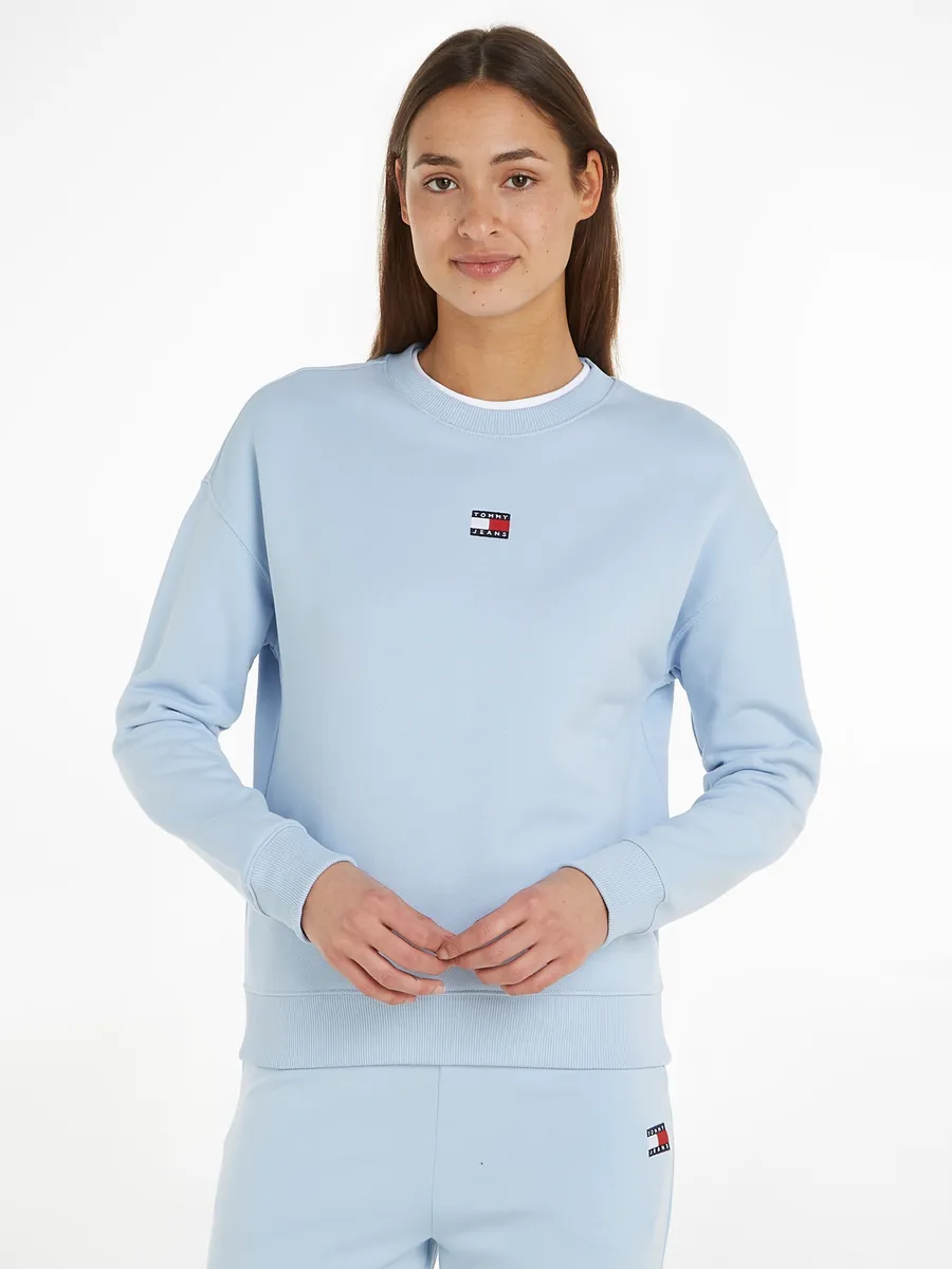 

Толстовка Tommy Jeans с заниженными плечами и логотипом спереди, синий