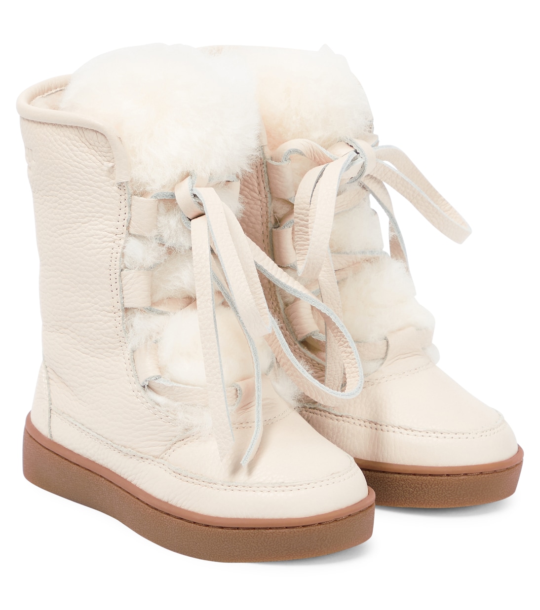 

Кожаные ботинки Sonny с меховой подкладкой Donsje, Off White Leather