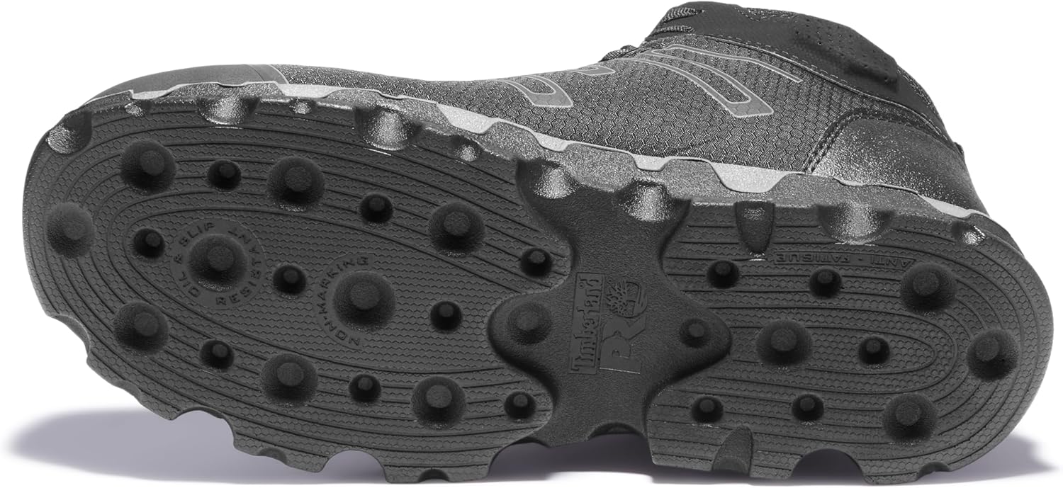 Timberland PRO мужские промышленные рабочие кроссовки Powertrain Sport Mid Alloy Safety Toe, Black/Grey — фото 4