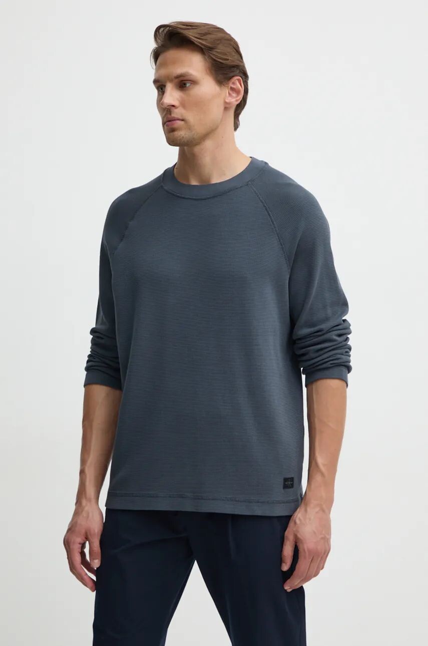 

Хлопковый топ с длинными рукавами Calvin Klein Jeans, серый