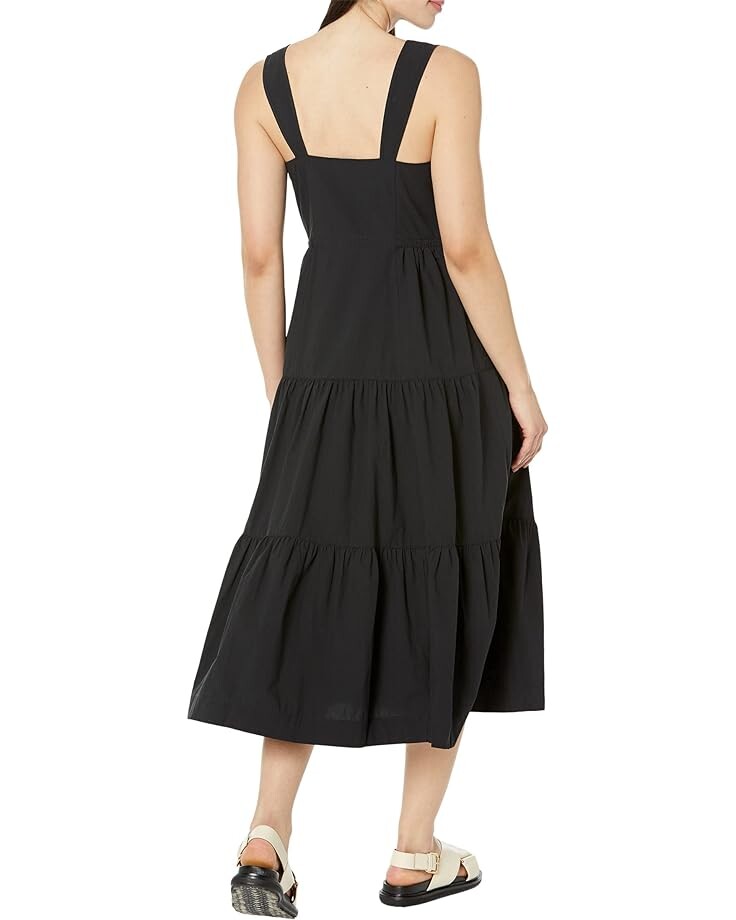 

Платье Madewell Suzette Seamed Bodice Tiered Midi Dress, реальный черный