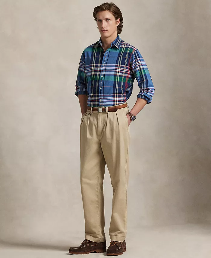 Мужская классическая клетчатая рубашка Оксфорд Polo Ralph Lauren, красный — фото 2