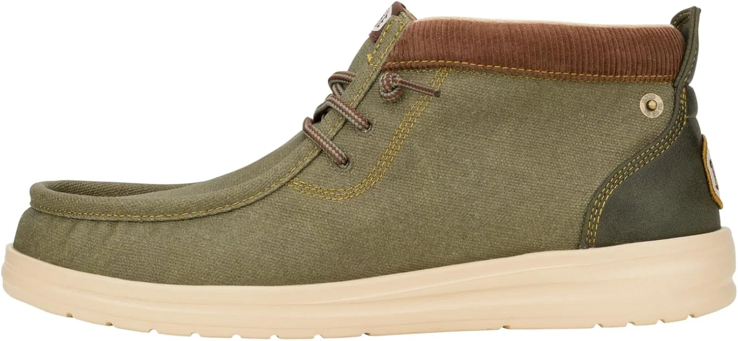 HEYDUDE - Мужские слипоны Wally Mid Canvas - Ботильоны, Dusty Olive