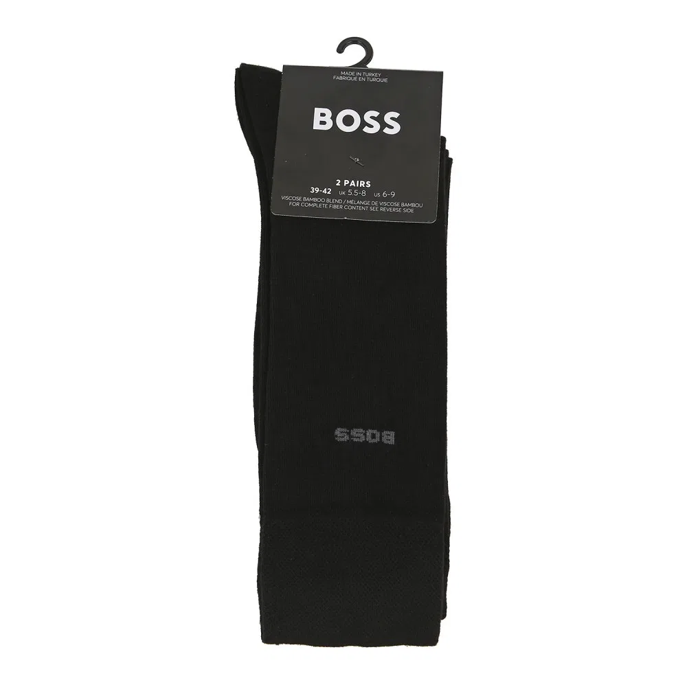 Набор из 2 пар мужских носков из вискозы чёрные от Boss