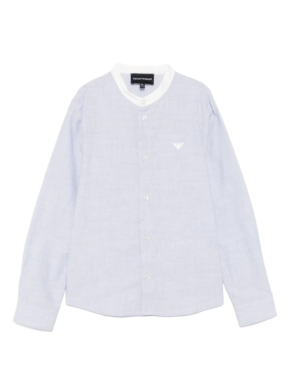 

Рубашка с вышитым логотипом Emporio Armani Kids, синий