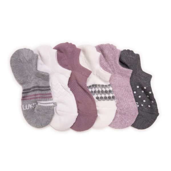 

Женские носки 6 штук невидимки Muk Luks, цвет gray purple