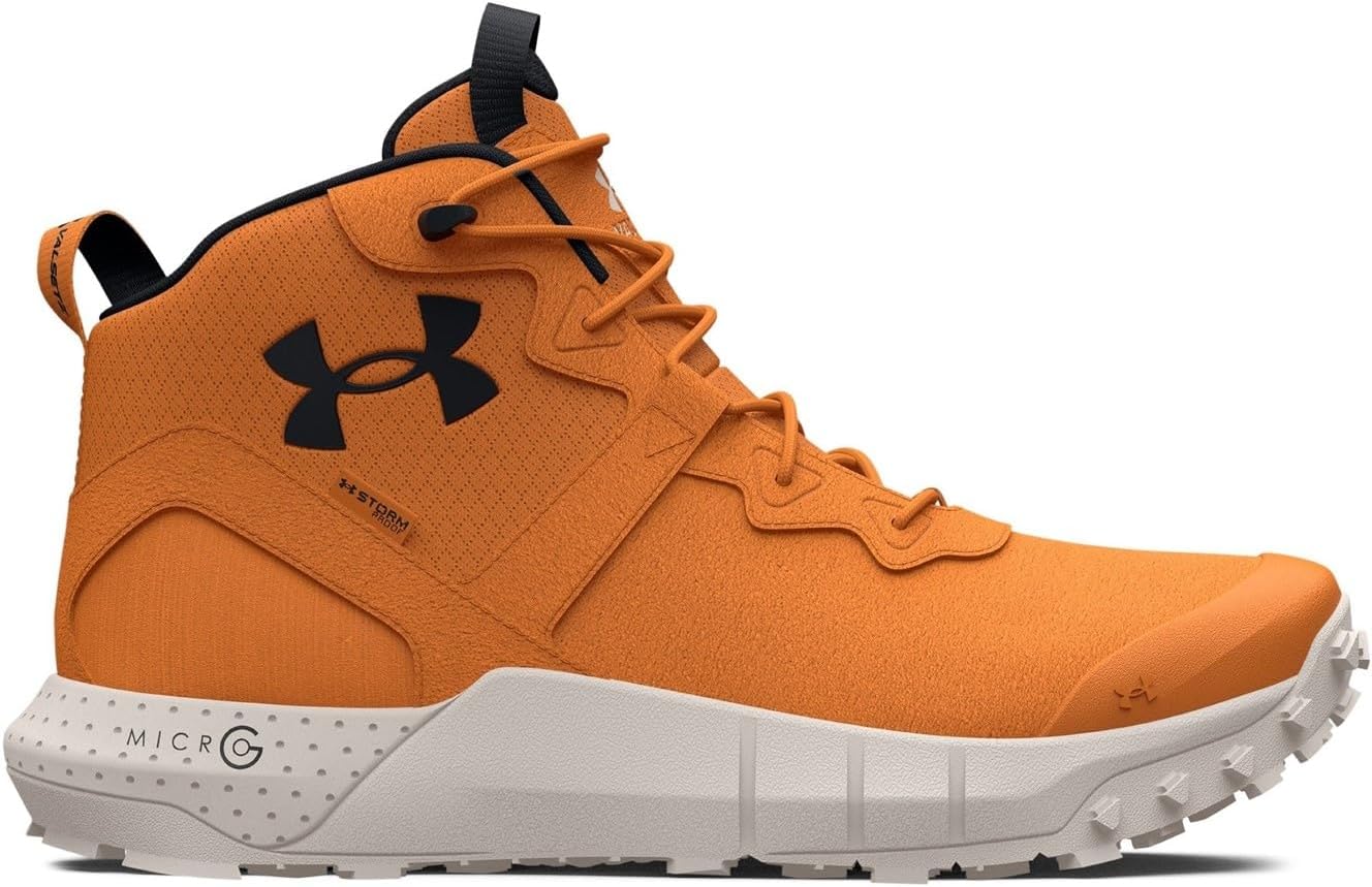 

Водонепроницаемые мужские кроссовки Under Armour Micro G Valsetz Trek Mid, (800) Honey Orange/Fog/Black