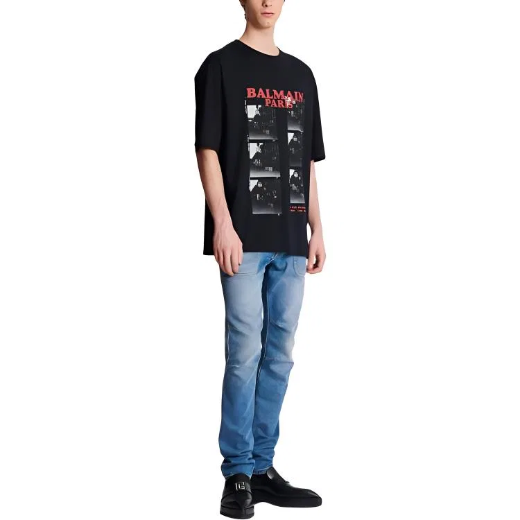 Футболка Oversize Fit 44 BALMAIN черная — фото 4