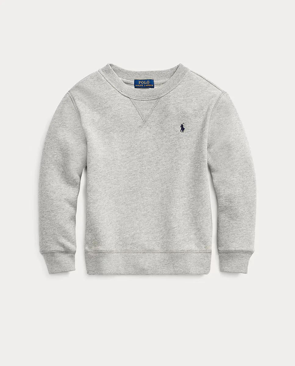

Толстовка с круглым вырезом для мальчика с вышитой лошадью Polo Ralph Lauren, серый