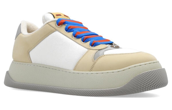 Кроссовки screener gg leather sneakers 'white beige grey' Gucci, белый — фото 3