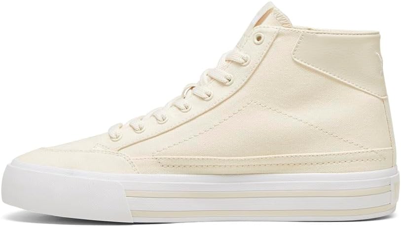 Мужские кроссовки PUMA Court Classic Vulcanized Mid Formstrip на шнуровке, повседневные - белые — фото 3