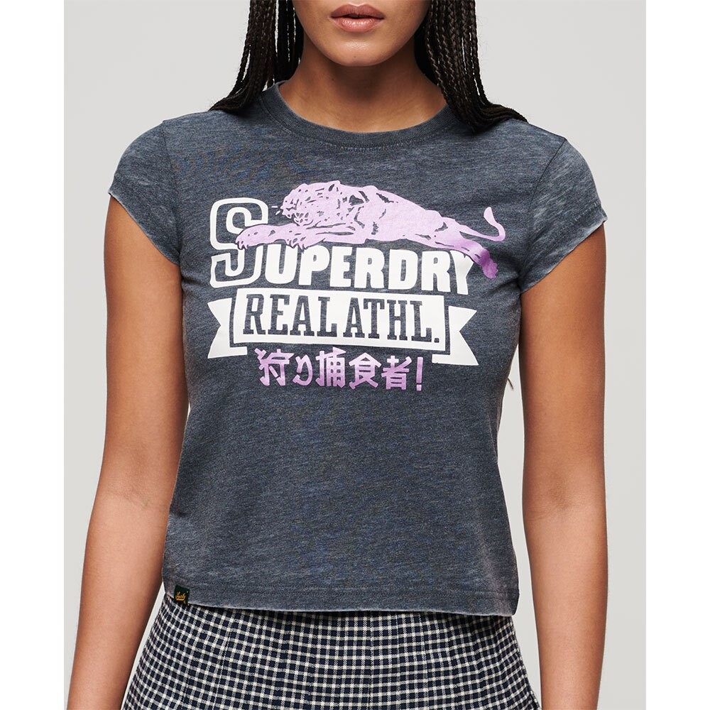 

Футболка с коротким рукавом Superdry Varsity Burnout Cap, серый