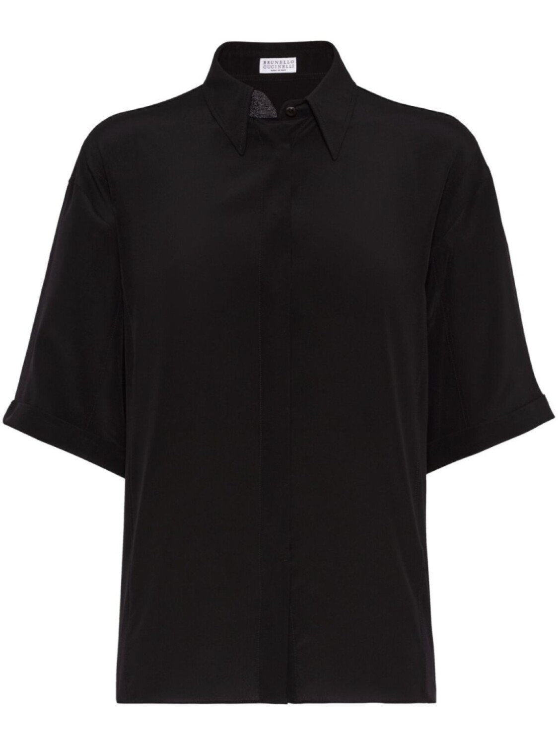

Brunello Cucinelli рубашка с декором Monili, черный