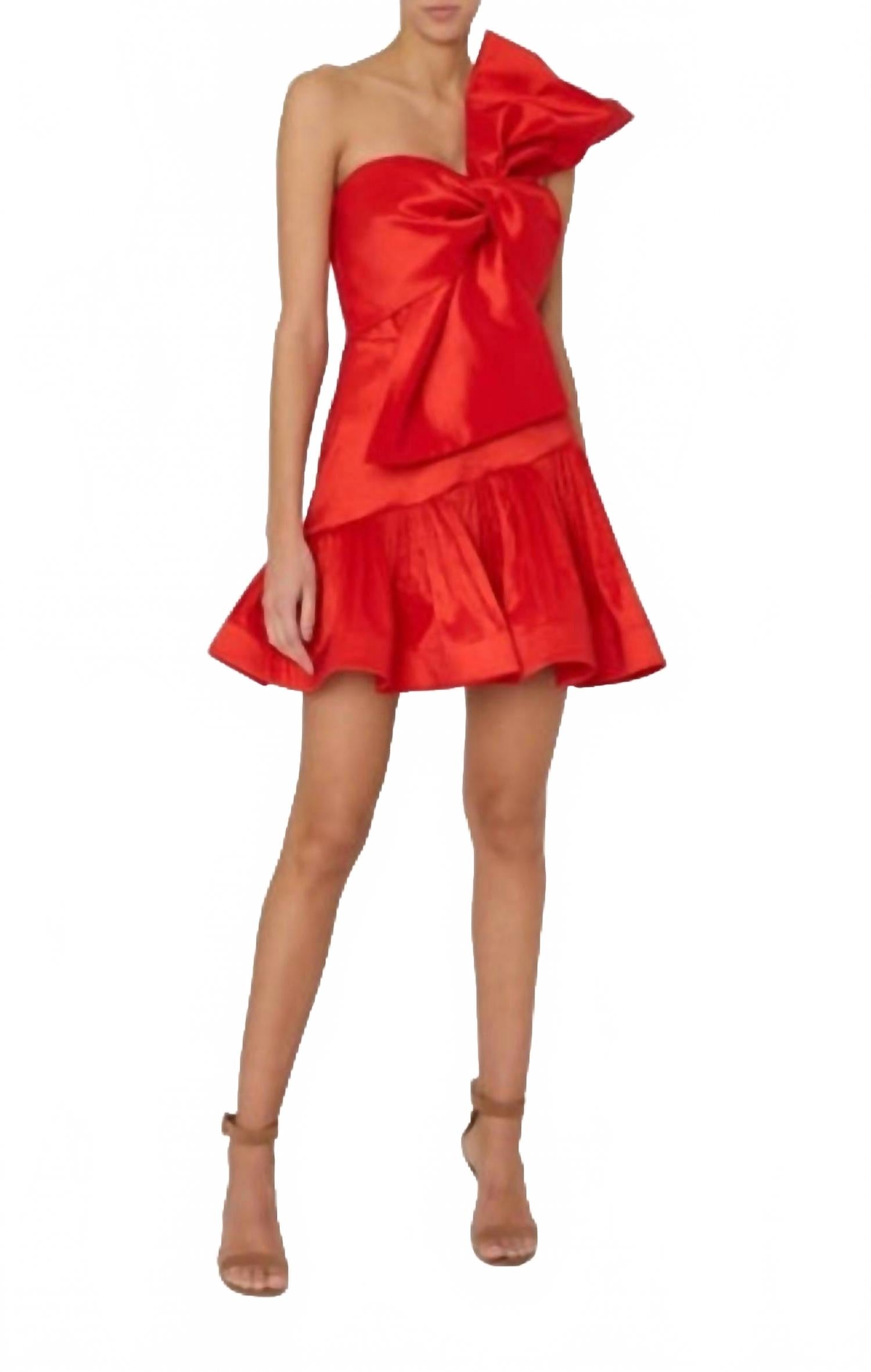

Мини-платье Harley Bow в красном цвете MILLY