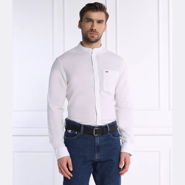 Рубашка из смесового льна Mao стандартного кроя с добавлением белья Tommy Hilfiger, белый — фото 2