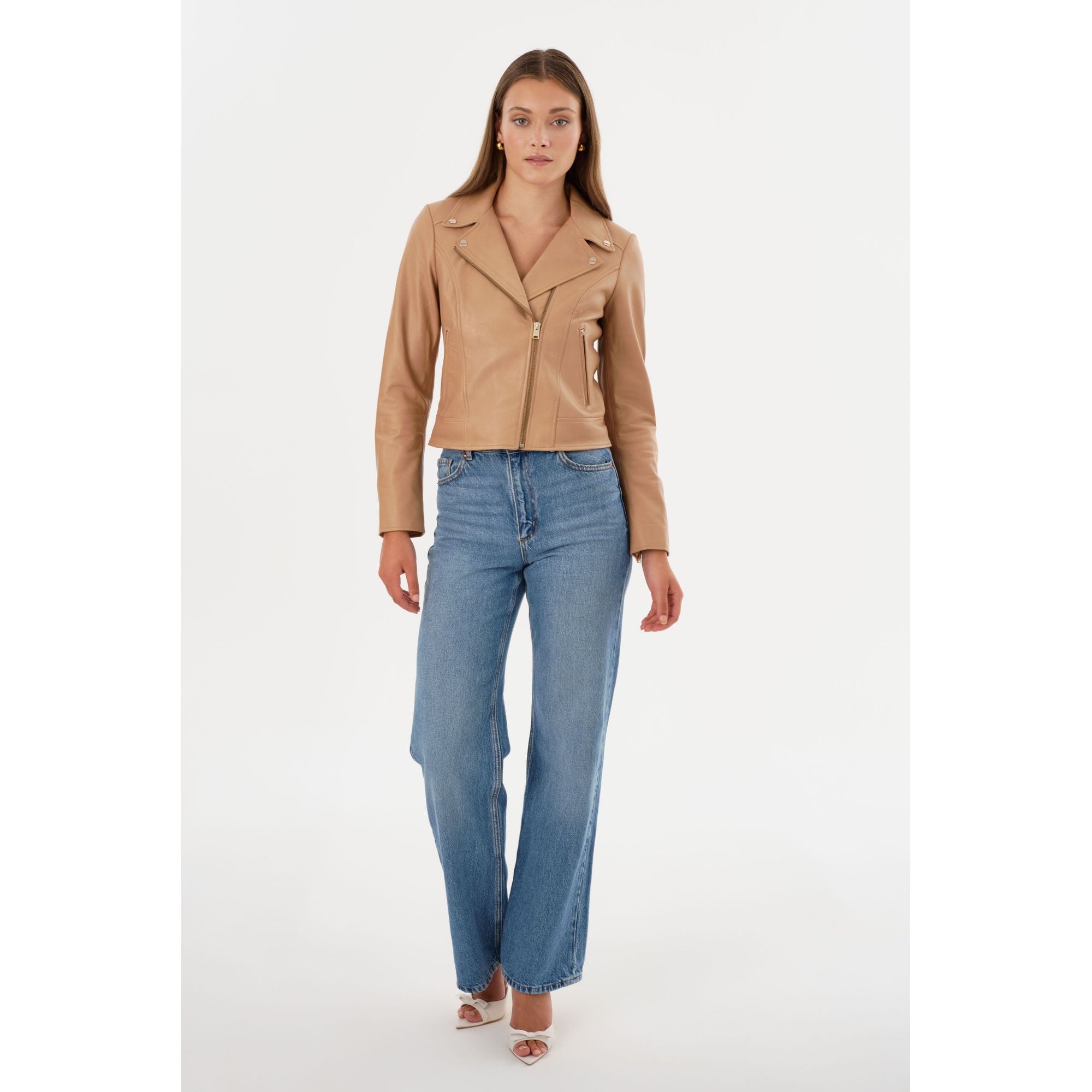 

Келси | Кожаная косуха с шампань фурнитурой Lamarque, Tan