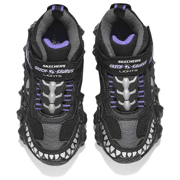 Низкие детские повседневные кроссовки Black Gray Skechers, Black Charcoal Gray — фото 4