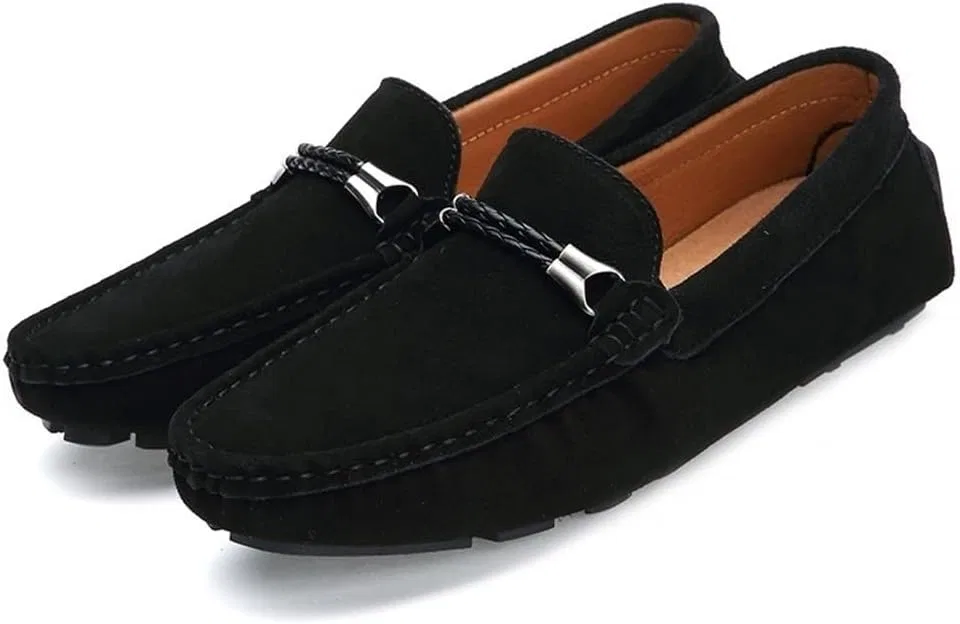 Мокасины замшевые мужские, Loafers, Black DHFIRUFSHLO — фото 2