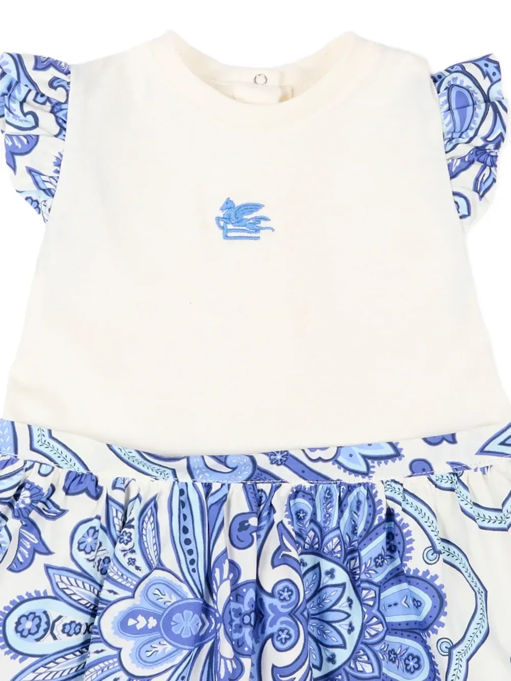 Платье с воланами и узором пейсли Etro Kids, бежевый — фото 3