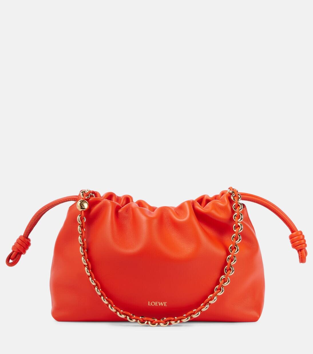 

Кожаный клатч Flamenco Medium Loewe, цвет vivid orange