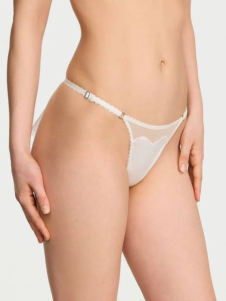 Дразнящие свадебные трусики-стринги с бантом Victoria'S Secret, Bow Back Coconut White