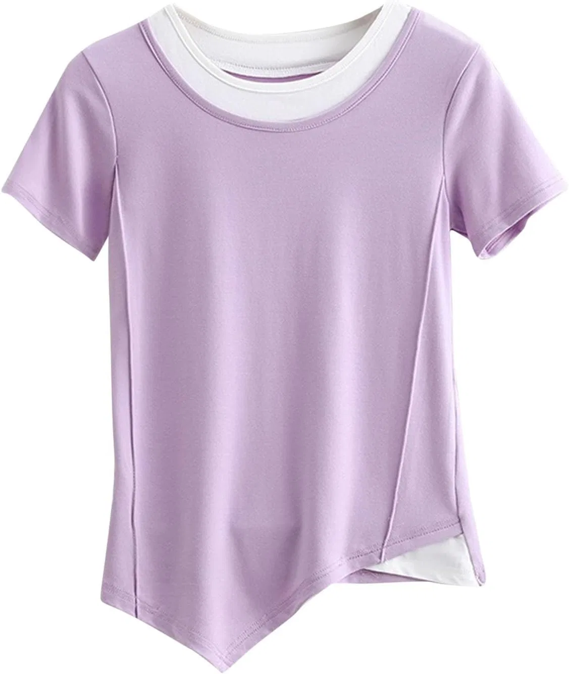 Женская футболка из модала с круглым вырезом A02#purple