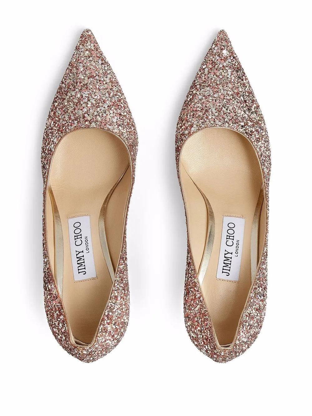 Туфли с заостренным носком и блестками JIMMY CHOO, розовый — фото 3
