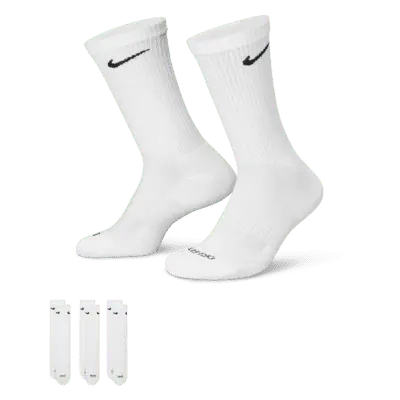 Носки Nike Everyday Plus Cushioned Training Crew (3 шт), белый/черный