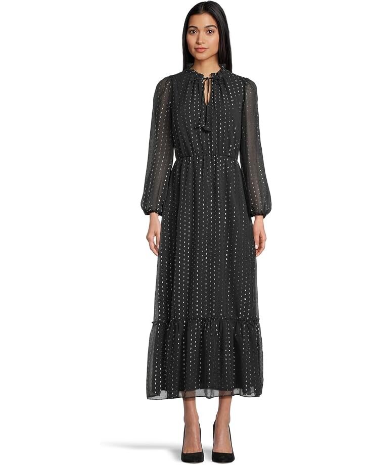 

Платье CeCe V-Neck Balloon Sleeve Maxi Dress, цвет Rich Black