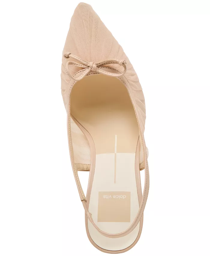 Женские туфли-лодочки Yela Tule Bow Slingback Dolce Vita, белый — фото 4