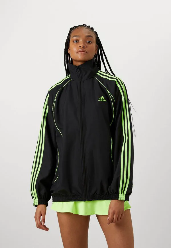 Легкая куртка teamgeist adicolor Adidas Originals, Black/Signal Green — фото 3