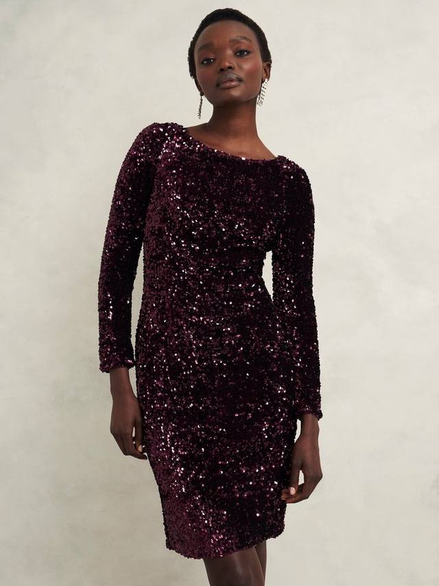 

Платье с пайетками от сойер Hobbs, цвет Warm Plum