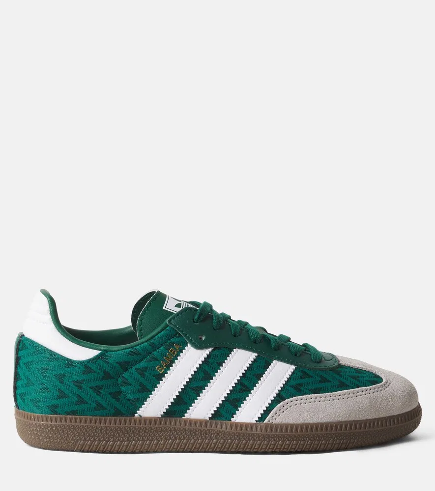 Кожаные кроссовки Samba OG Adidas Originals Kids, зеленый — фото 3