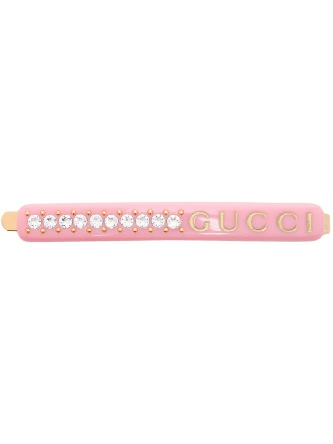 

Gucci заколка для волос с логотипом и кристаллами, розовый