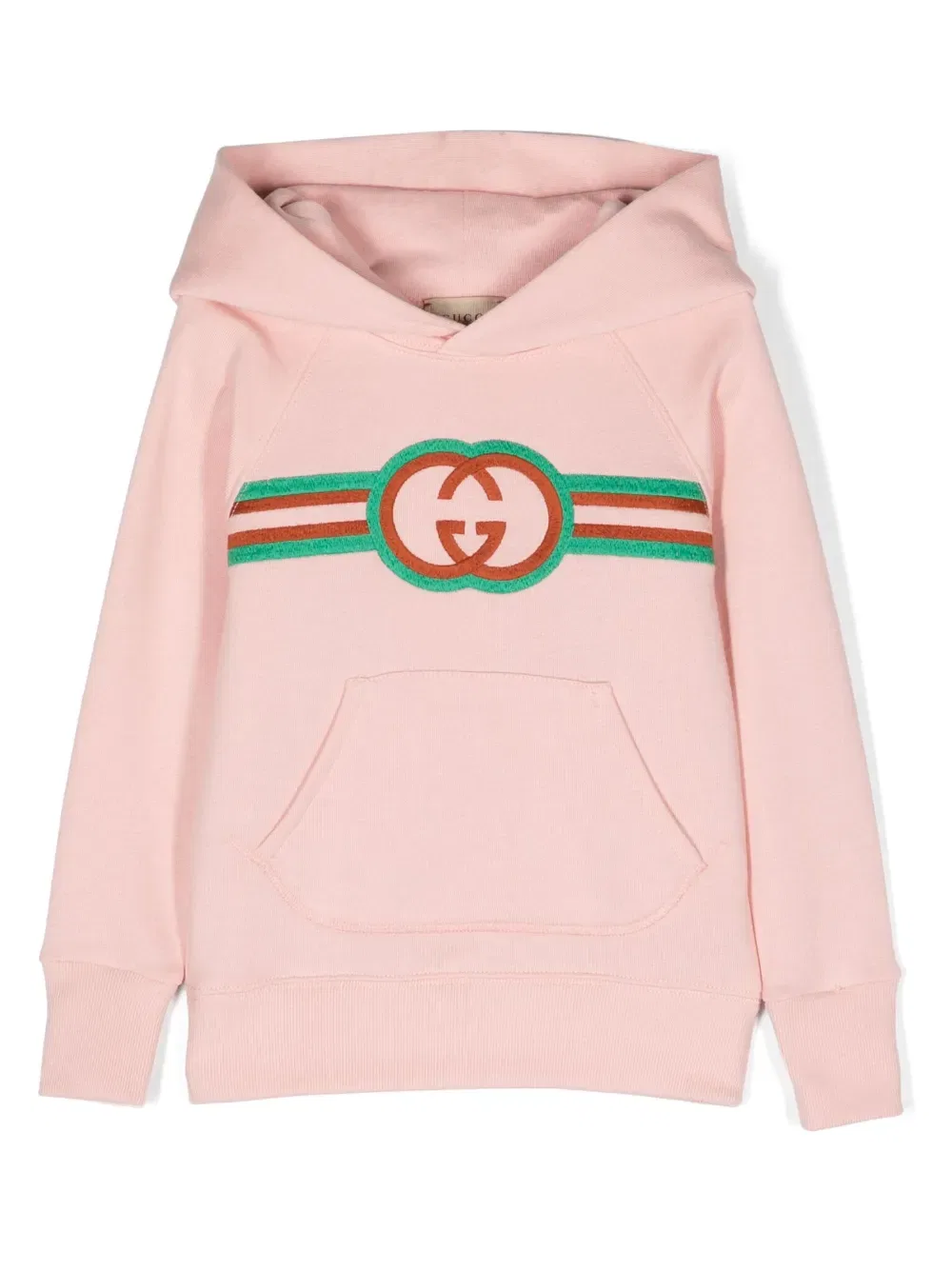 Хлопковая толстовка с вышитым логотипом Gucci Kids, розовый