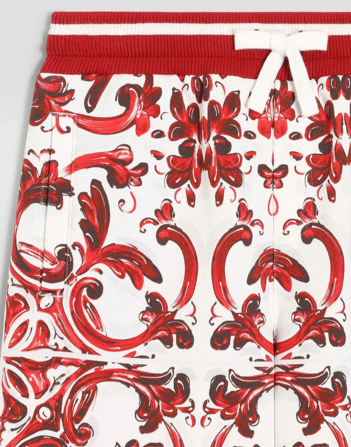 Бермуды из флиса с принтом майолики DOLCE & GABBANA, бежевый — фото 4