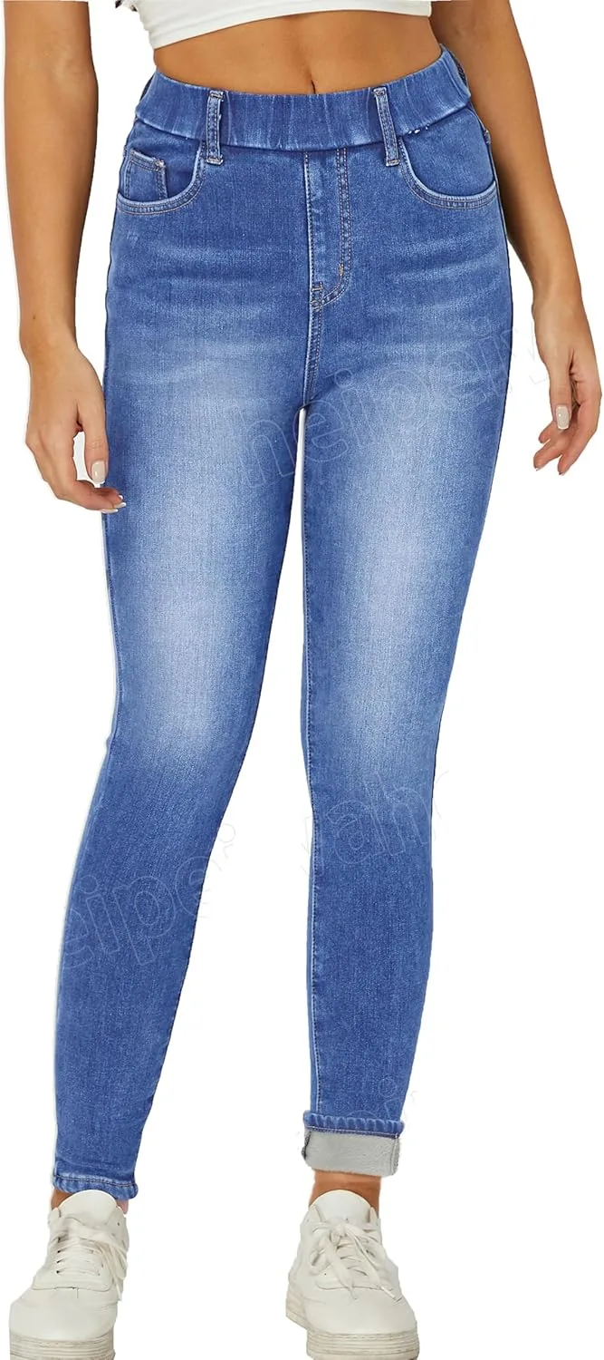 

Женские джинсы Heipeiwa с флисовой подкладкой, утепленные, эластичные