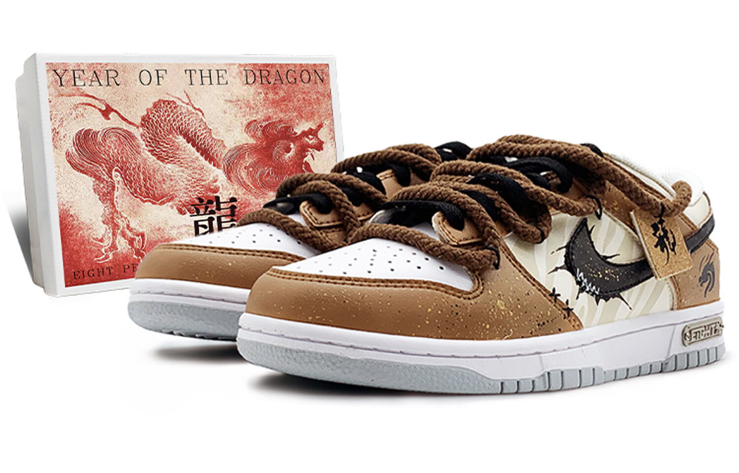 

Кроссовки Nike Dunk Skateboarding Shoes Women's Low-top Beige/brown/black, коричневый