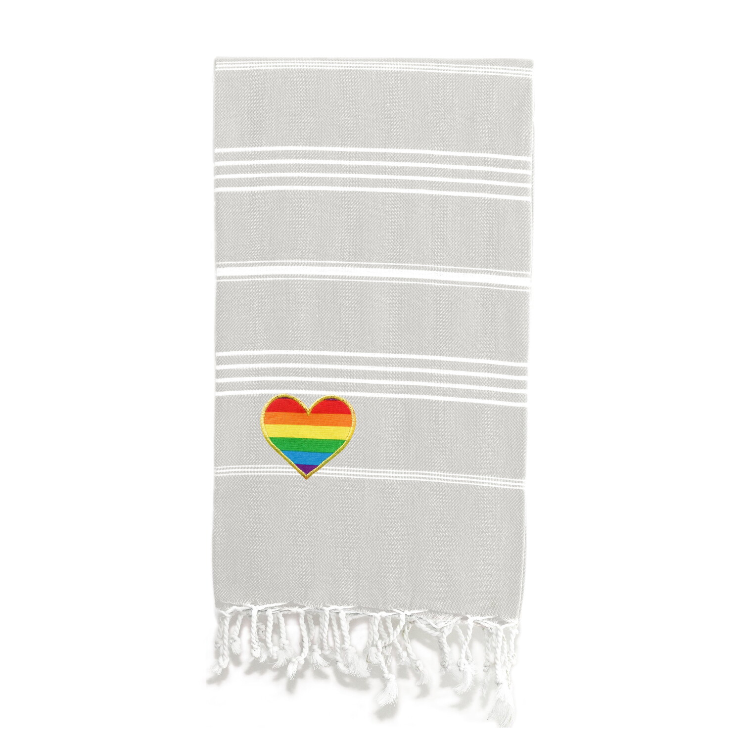 

Полотенце пляжное Linum Lucky Cheerful Rainbow Heart Pestemal Authentic Hotel & Spa, серый