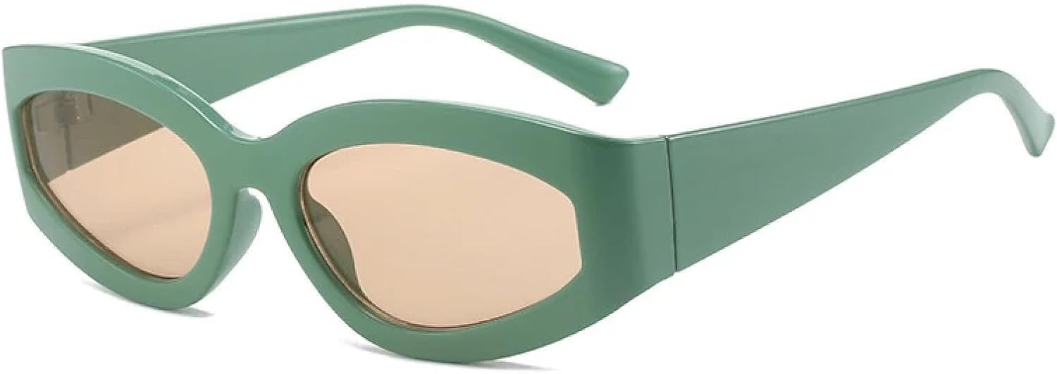 

Солнцезащитные очки с защитой от УФ-излучения UV400 для женщин и мужчин | Очки «кошачий глаз» с градиентными зеркальными линзами и овальной формой | для занятий спортом на открытом воздухе DSVIGF, Green Champagne