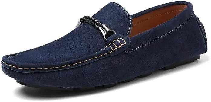 Лоферы мужские, замшевые, повседневные, модель Driving Loafers, синий SayfuR