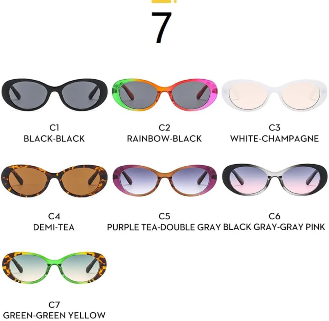 

Солнцезащитные очки для мужчин и женщин - защита UV400 - маленькие овальные градиентные линзы для занятий спортом на открытом воздухе и вождения DSVIGF, Gray