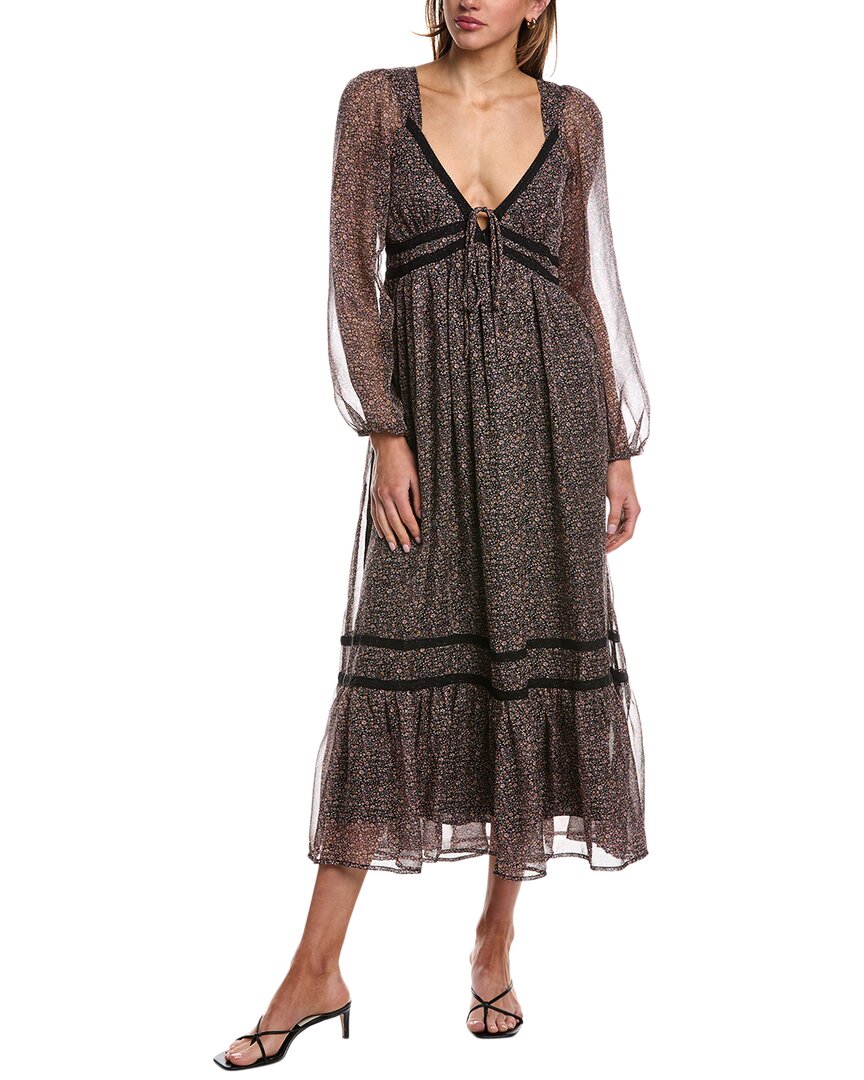 

Платье макси Saltwater Luxe с длинными рукавами, черный