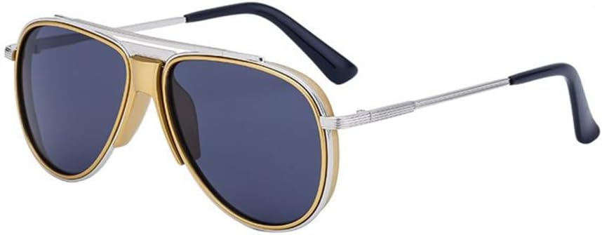 

Овальные солнцезащитные очки в стиле стимпанк для мужчин, модные солнцезащитные очки в стиле панк, роскошные солнцезащитные очки в металлической оправе с защитой от УФ-излучения UV400 TYUVIVO, C2goldgray