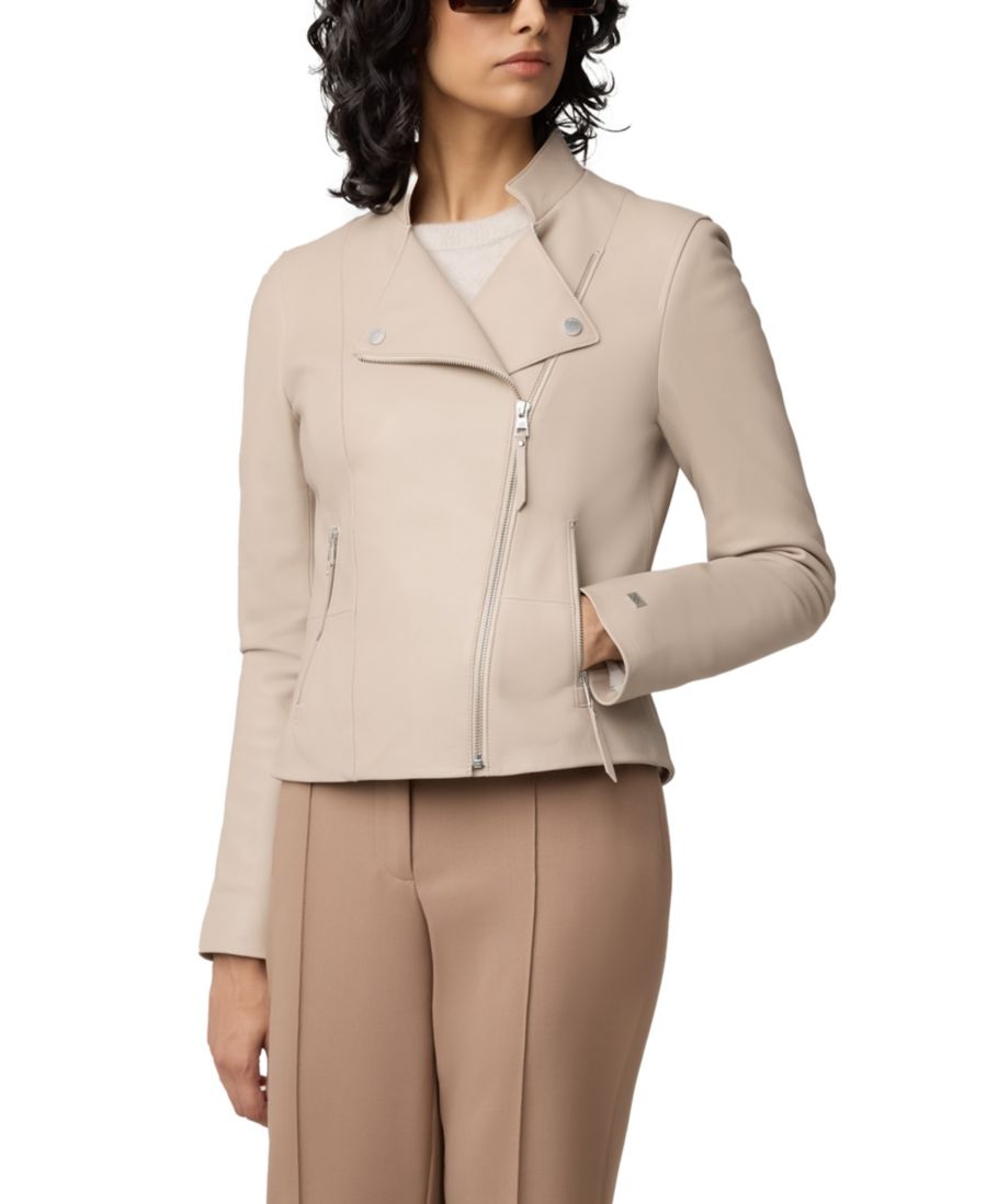 

Женская кожаная куртка SASKIA-L приталенного кроя с воротником-стойкой Soia & Kyo, Hush