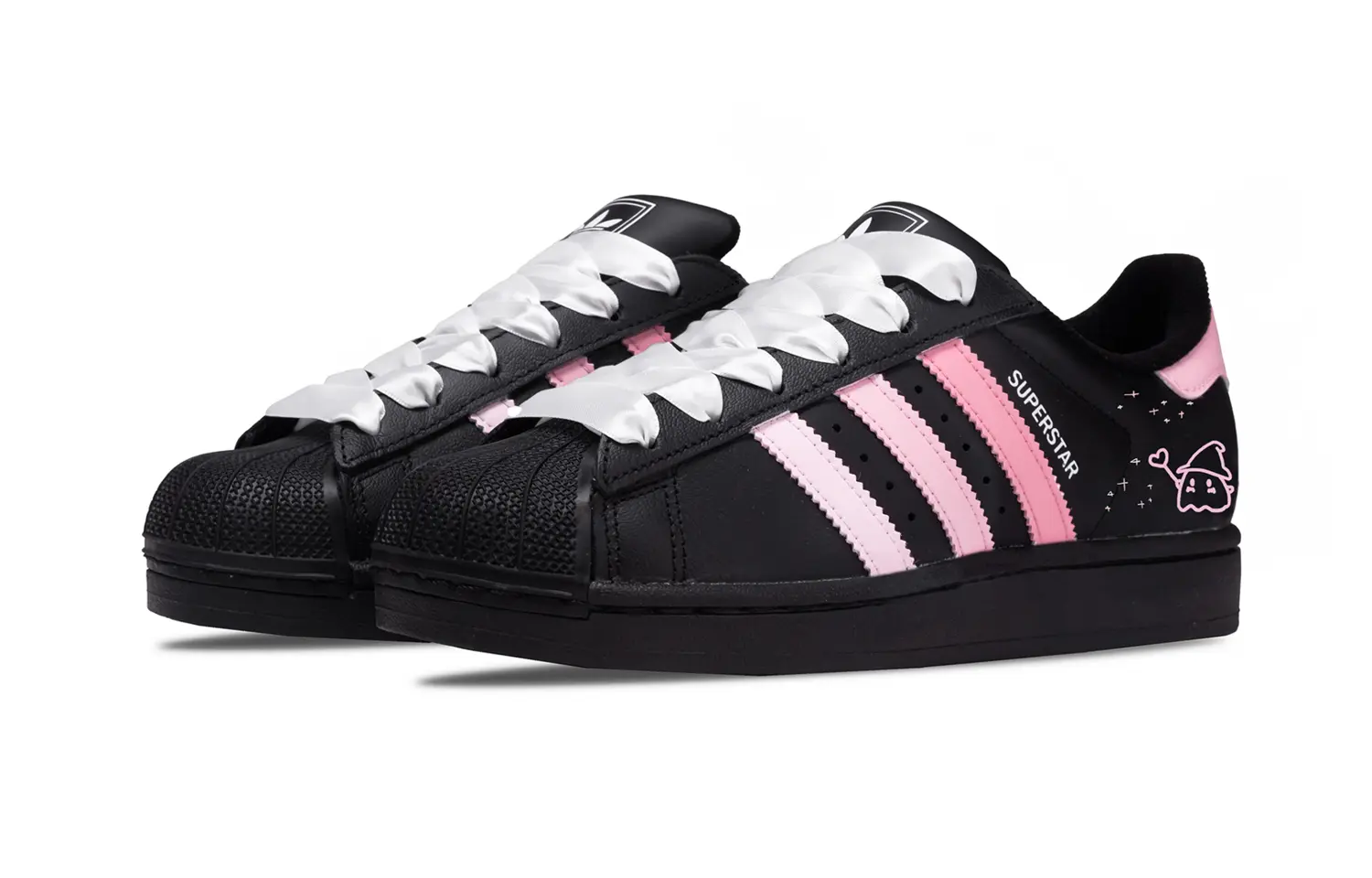 Adidas Originals Superstar 2 Abrasion Resistant Low top детские скейтбординг кроссовки Black Pink для подростков — фото 4