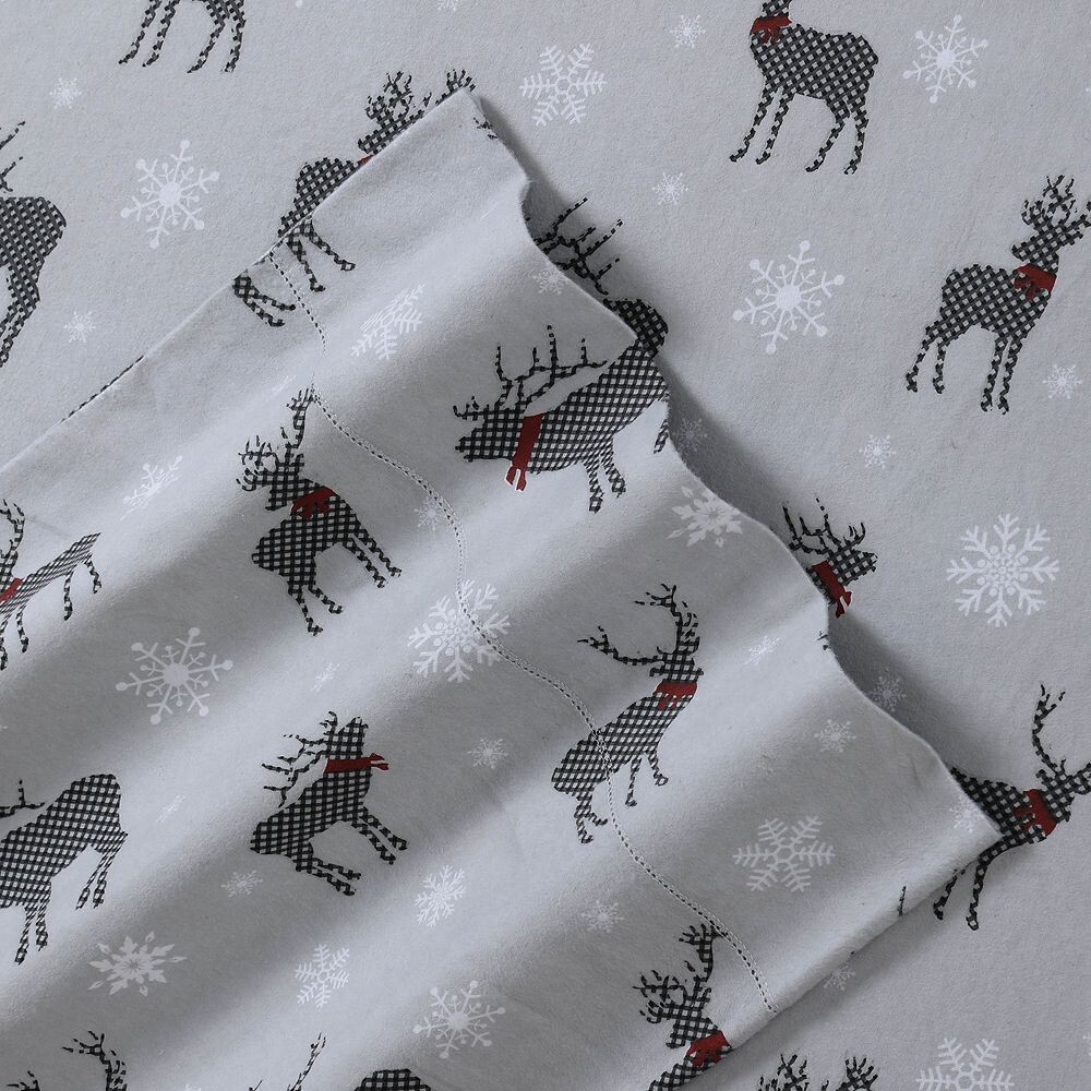 

Комплект фланелевых простыней с глубокими карманами и принтом Tribeca Living, цвет Winter Reindeer